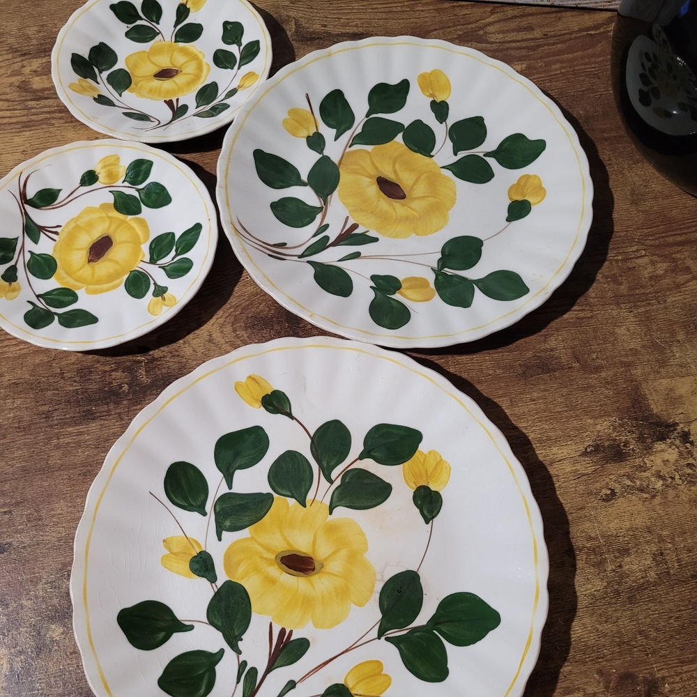 Handpainted Yellow Nocturne Pattern By Blue Ridge Southern Pottery.
